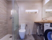 bathroom, sink, indoor, wall, plumbing fixture, floor, shower, bathtub, tap, bathroom accessory